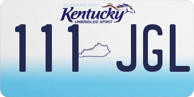 KY license plate 111JGL