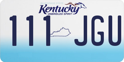 KY license plate 111JGU