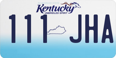KY license plate 111JHA