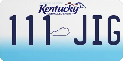KY license plate 111JIG