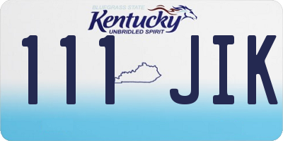 KY license plate 111JIK