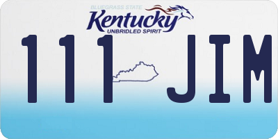 KY license plate 111JIM