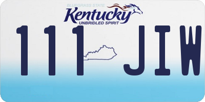 KY license plate 111JIW