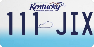 KY license plate 111JIX