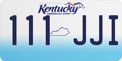 KY license plate 111JJI