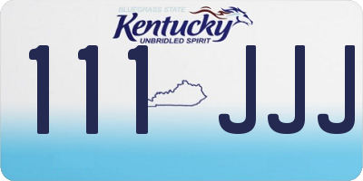 KY license plate 111JJJ
