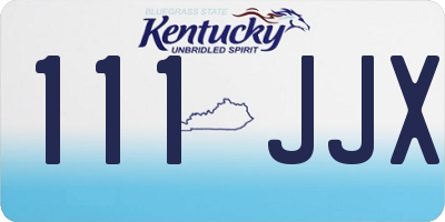 KY license plate 111JJX