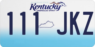 KY license plate 111JKZ
