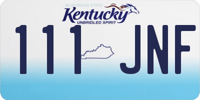 KY license plate 111JNF