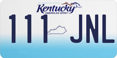 KY license plate 111JNL