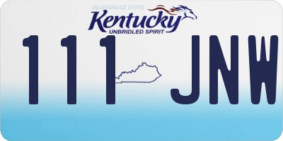 KY license plate 111JNW