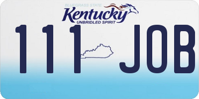 KY license plate 111JOB