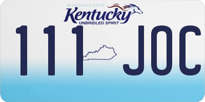 KY license plate 111JOC