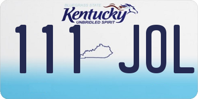 KY license plate 111JOL