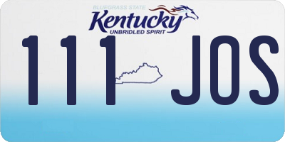 KY license plate 111JOS
