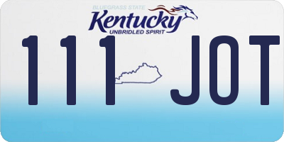 KY license plate 111JOT