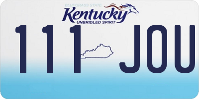 KY license plate 111JOU