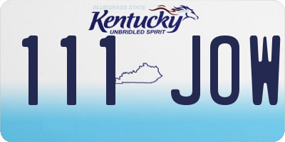 KY license plate 111JOW
