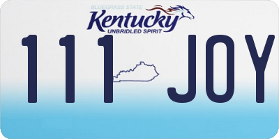 KY license plate 111JOY