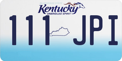 KY license plate 111JPI