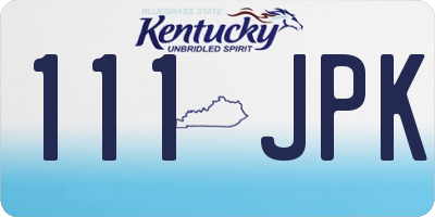 KY license plate 111JPK