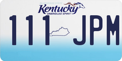 KY license plate 111JPM