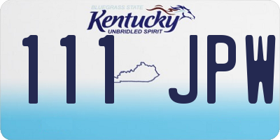 KY license plate 111JPW