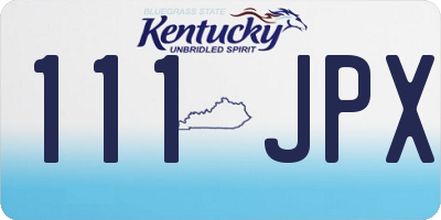 KY license plate 111JPX