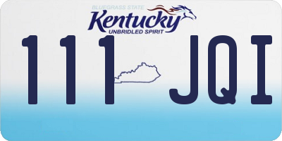 KY license plate 111JQI