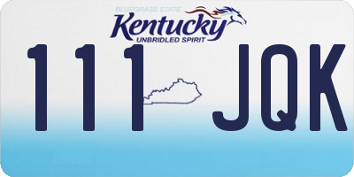 KY license plate 111JQK
