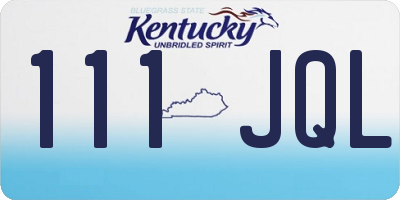 KY license plate 111JQL