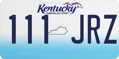 KY license plate 111JRZ
