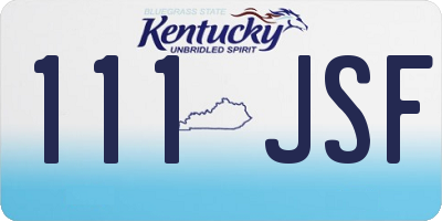 KY license plate 111JSF