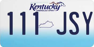 KY license plate 111JSY