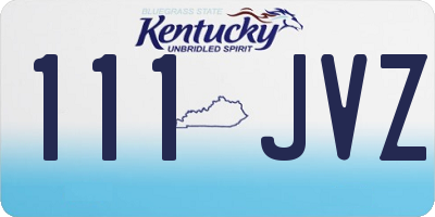 KY license plate 111JVZ