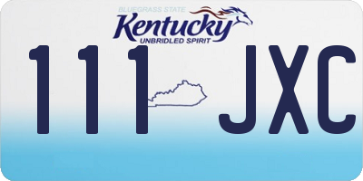 KY license plate 111JXC