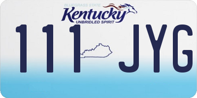 KY license plate 111JYG