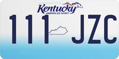 KY license plate 111JZC