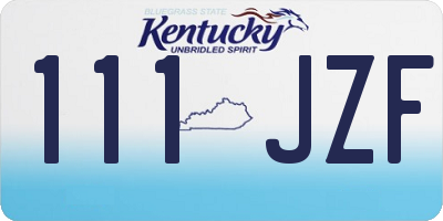 KY license plate 111JZF