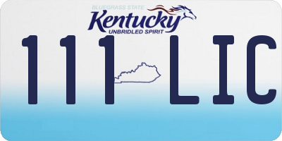 KY license plate 111LIC