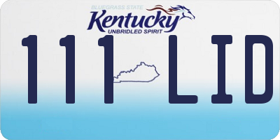 KY license plate 111LID