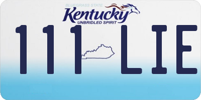 KY license plate 111LIE