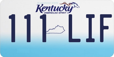 KY license plate 111LIF