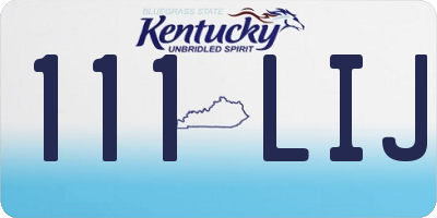 KY license plate 111LIJ