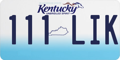 KY license plate 111LIK