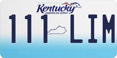 KY license plate 111LIM