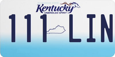 KY license plate 111LIN