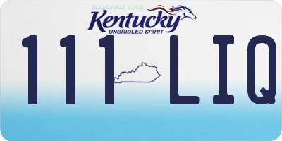 KY license plate 111LIQ
