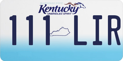KY license plate 111LIR