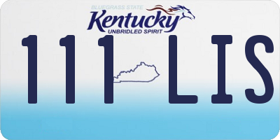 KY license plate 111LIS